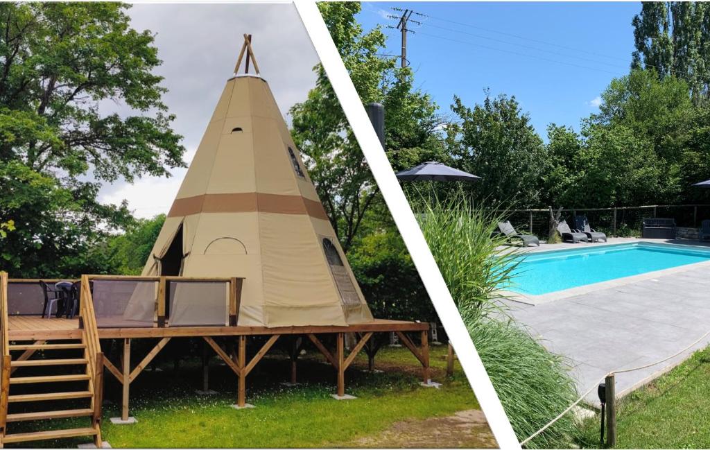 Lodge Tipi LIndienne nuit insolite Franche Comte Arc et Senans